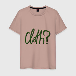 Мужская футболка хлопок SCP-1224-RU Роспись зеленым: "cloth?"