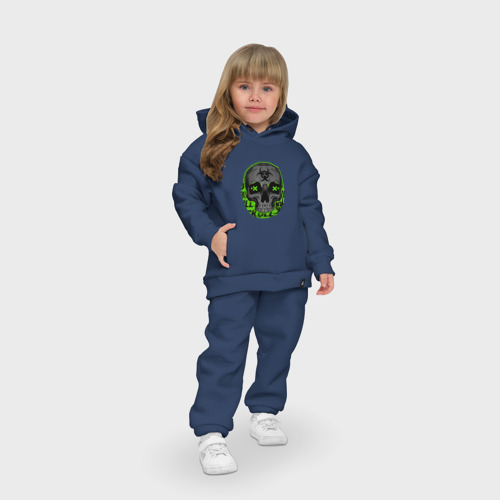 Детский костюм хлопок Oversize Skull toxic, цвет темно-синий - фото 7