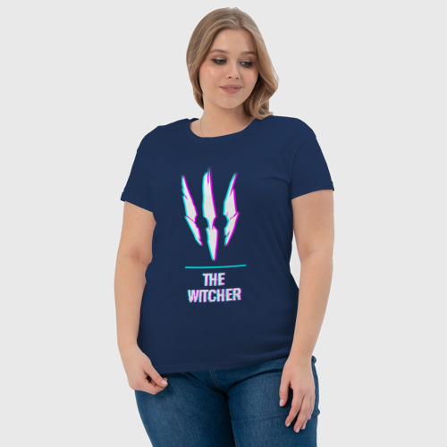 Женская футболка хлопок с принтом The Witcher в стиле Glitch (Баги Графики), фото #4