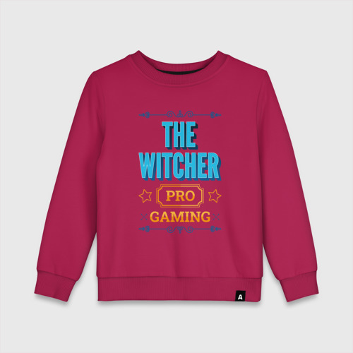 Детский свитшот хлопок с принтом Игра The Witcher PRO Gaming, вид спереди #2