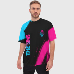 Мужская футболка oversize 3D The Sims Neon Gradient - фото 2