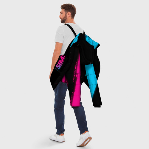 Мужская зимняя куртка 3D The Sims Neon Gradient, цвет черный - фото 5