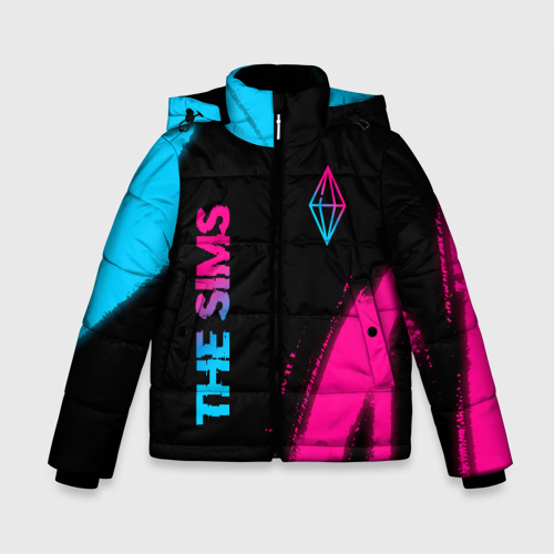 Зимняя куртка для мальчиков 3D The Sims Neon Gradient, цвет черный