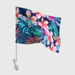 Флаг для автомобиля Яркие тропические цветы