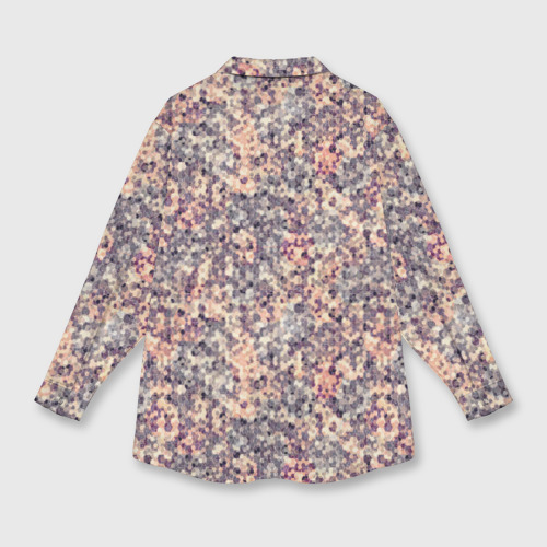Женская рубашка oversize 3D Пиксельный узор в коричневых тонах, цвет белый - фото 2