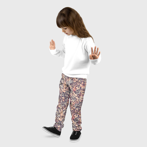 Детские брюки 3D Пиксельный узор в коричневых тонах, цвет 3D печать - фото 3