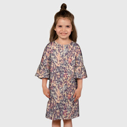 Детское платье 3D Пиксельный узор в коричневых тонах - фото 2