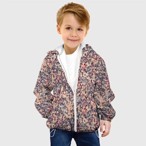 Детская куртка 3D Пиксельный узор в коричневых тонах, цвет белый - фото 3