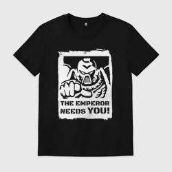 Мужская футболка хлопок Император нуждается в тебе! Белый постер