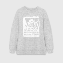 Женский свитшот oversize без начеса хлопок Император нуждается в тебе! Белый постер