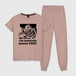 Женская пижама хлопок Император нуждается в тебе! трафарет