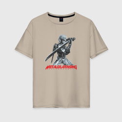 Женская футболка хлопок Oversize Райден из Metal Gear Rising с мечом