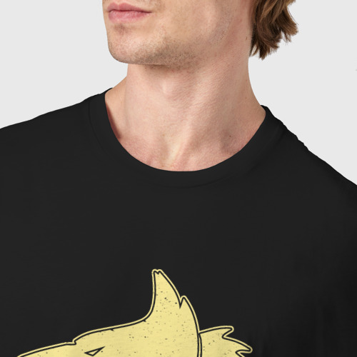 Мужская футболка хлопок Космические волки лого винтаж, цвет черный - фото 6