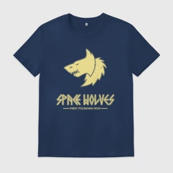 Мужская футболка хлопок Космические волки лого винтаж