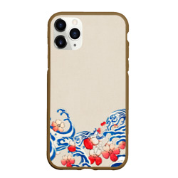 Чехол для iPhone 11 Pro Max матовый Японский орнамент волн