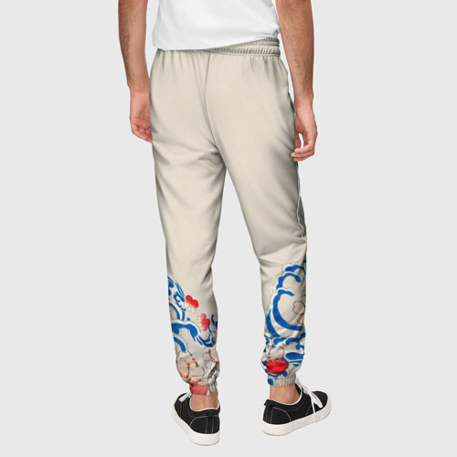 Мужские брюки 3D Японский орнамент волн, цвет 3D печать - фото 5