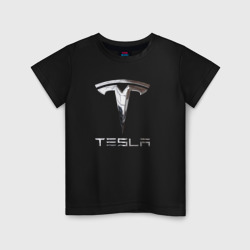 Детская футболка хлопок Tesla Logo Тесла Логотип