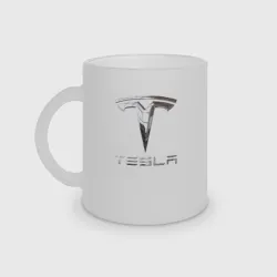 Кружка матовая стеклянная Tesla Logo Тесла Логотип