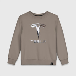 Детский свитшот хлопок Tesla Logo Тесла Логотип