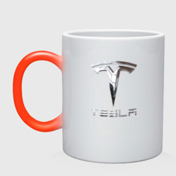 Кружка хамелеон Tesla Logo Тесла Логотип