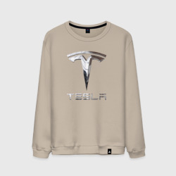 Мужской свитшот хлопок Tesla Logo Тесла Логотип