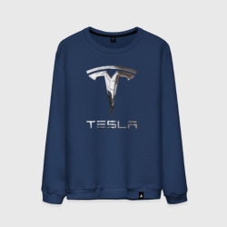 Мужской свитшот хлопок Tesla Logo Тесла Логотип