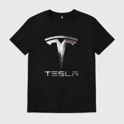 Мужская футболка хлопок Tesla Logo Тесла Логотип