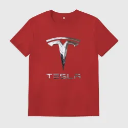 Мужская футболка хлопок Tesla Logo Тесла Логотип