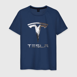Tesla Logo Тесла Логотип – Футболка из хлопка с принтом купить со скидкой в -20%