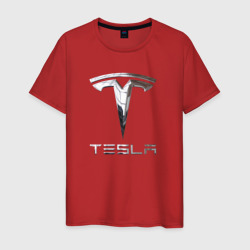 Tesla Logo Тесла Логотип – Мужская футболка хлопок с принтом купить со скидкой в -20%