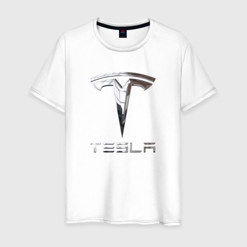 Мужская футболка хлопок Tesla Logo Тесла Логотип