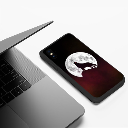 Чехол для iPhone XS Max матовый с принтом Волк и луна, фото #5