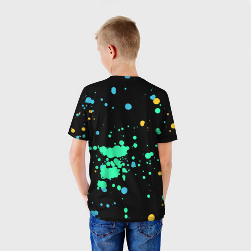 Детская футболка 3D с принтом Otis Brawl Stars, вид сзади #2
