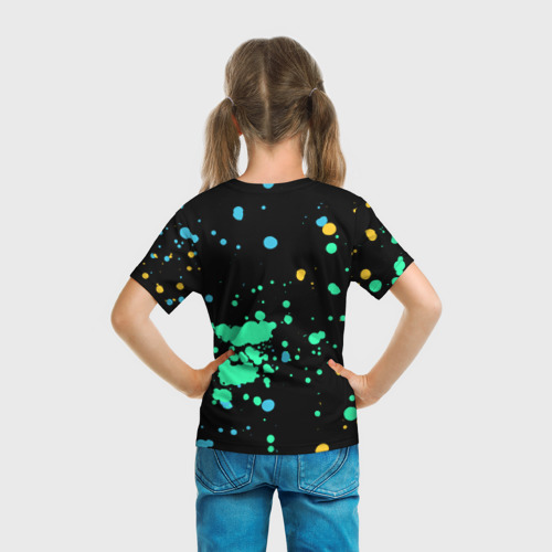 Детская футболка 3D с принтом Otis Brawl Stars, вид сзади #2