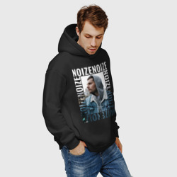Худи с принтом Noize MC Портрет для мужчины, вид на модели спереди №5. Цвет основы: черный