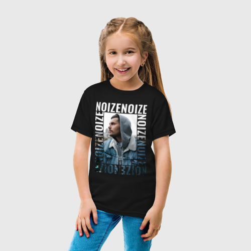 Детская футболка хлопок Noize MC Портрет, цвет черный - фото 5
