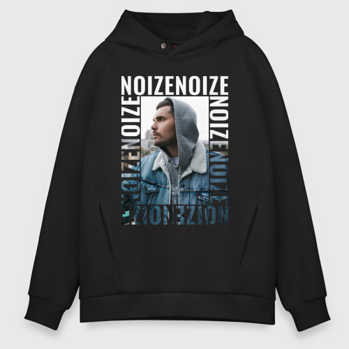 Мужское худи Oversize хлопок Noize MC Портрет, цвет черный