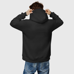 Худи с принтом Noize MC Портрет для мужчины, вид на модели сзади №2. Цвет основы: черный