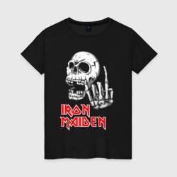 Женская футболка хлопок Iron Maiden, Череп