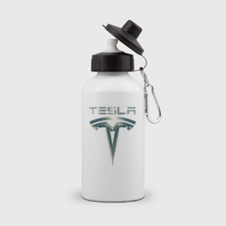 Бутылка спортивная Tesla Logo Тесла Логотип Карбон