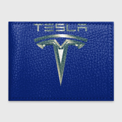 Обложка для студенческого билета Tesla Logo Тесла Логотип Карбон