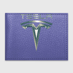 Обложка для студенческого билета Tesla Logo Тесла Логотип Карбон