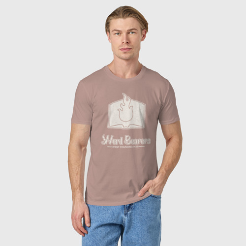 Мужская футболка хлопок с принтом Несущие слово лого винтаж, фото на моделе #1