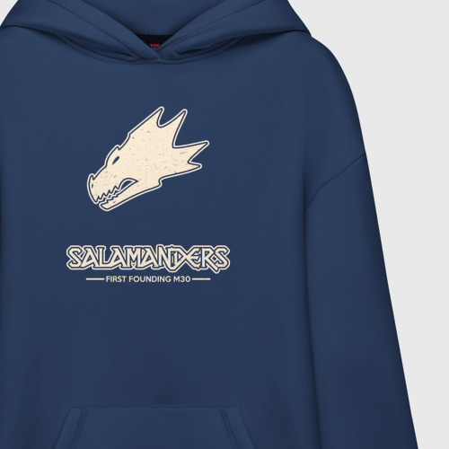 Худи SuperOversize хлопок с принтом Саламандры лого (винтаж), фото на моделе #1