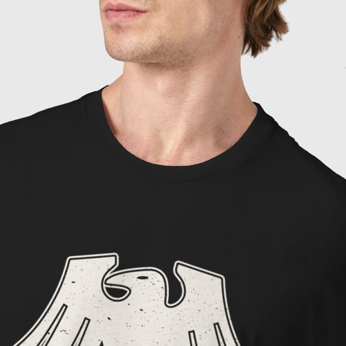 Мужская футболка хлопок Гвардия ворона лого винтаж, цвет черный - фото 6