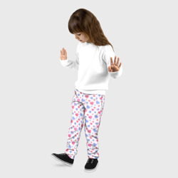 Детские брюки 3D Милые карамельки-сердечки на белом  - фото 2