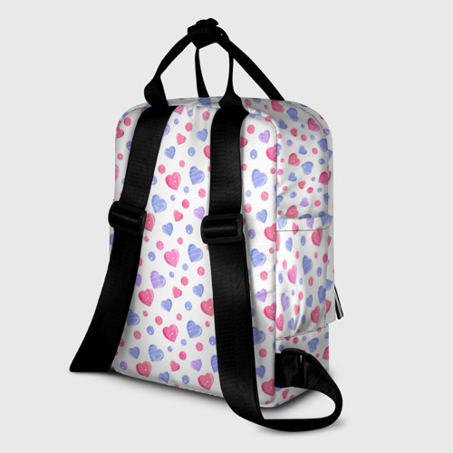 Женский рюкзак 3D Милые карамельки-сердечки на белом  - фото 5