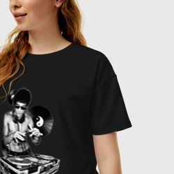Женская футболка хлопок Oversize Bruce Lee - Vinyl Dj - фото 2
