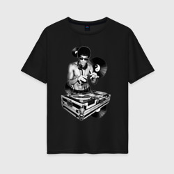 Женская футболка хлопок Oversize Bruce Lee - Vinyl Dj