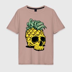 Череп-ананас / Лето – Мужская футболка хлопок Oversize с принтом купить со скидкой в -16%